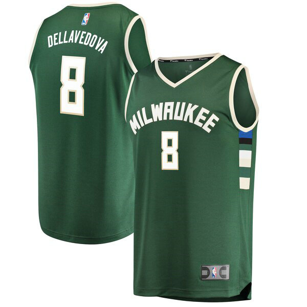 Maillot Milwaukee Bucks Homme Matthew Dellavedova 8 Icon Edition Vert